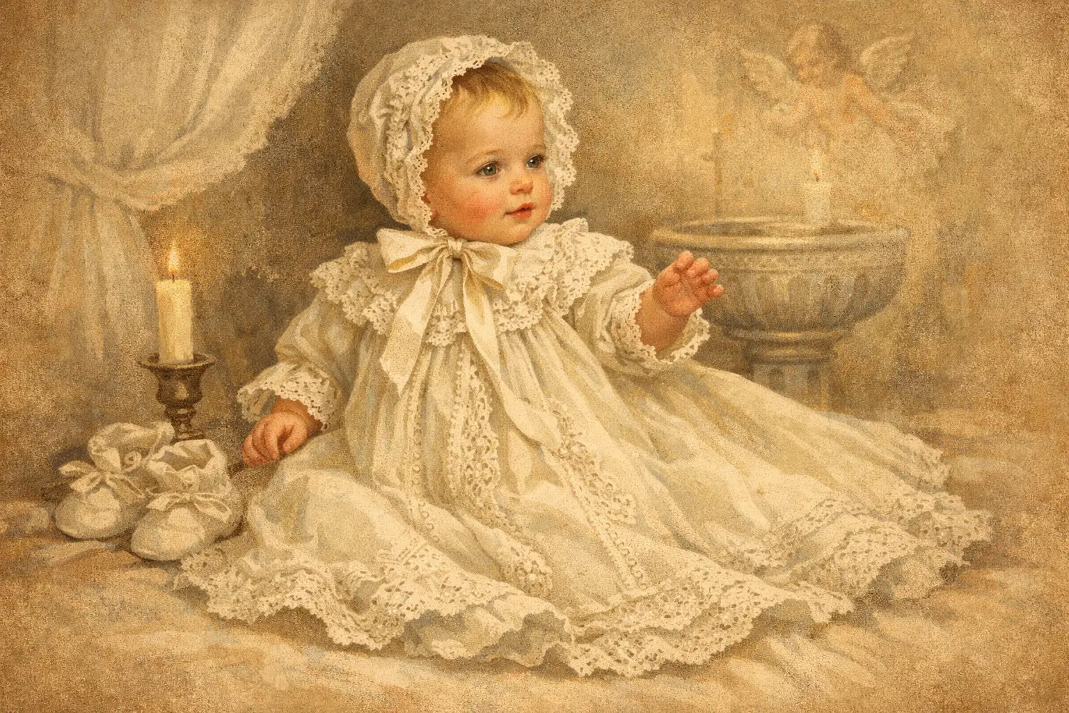 Traditional Christening Gown for Infants