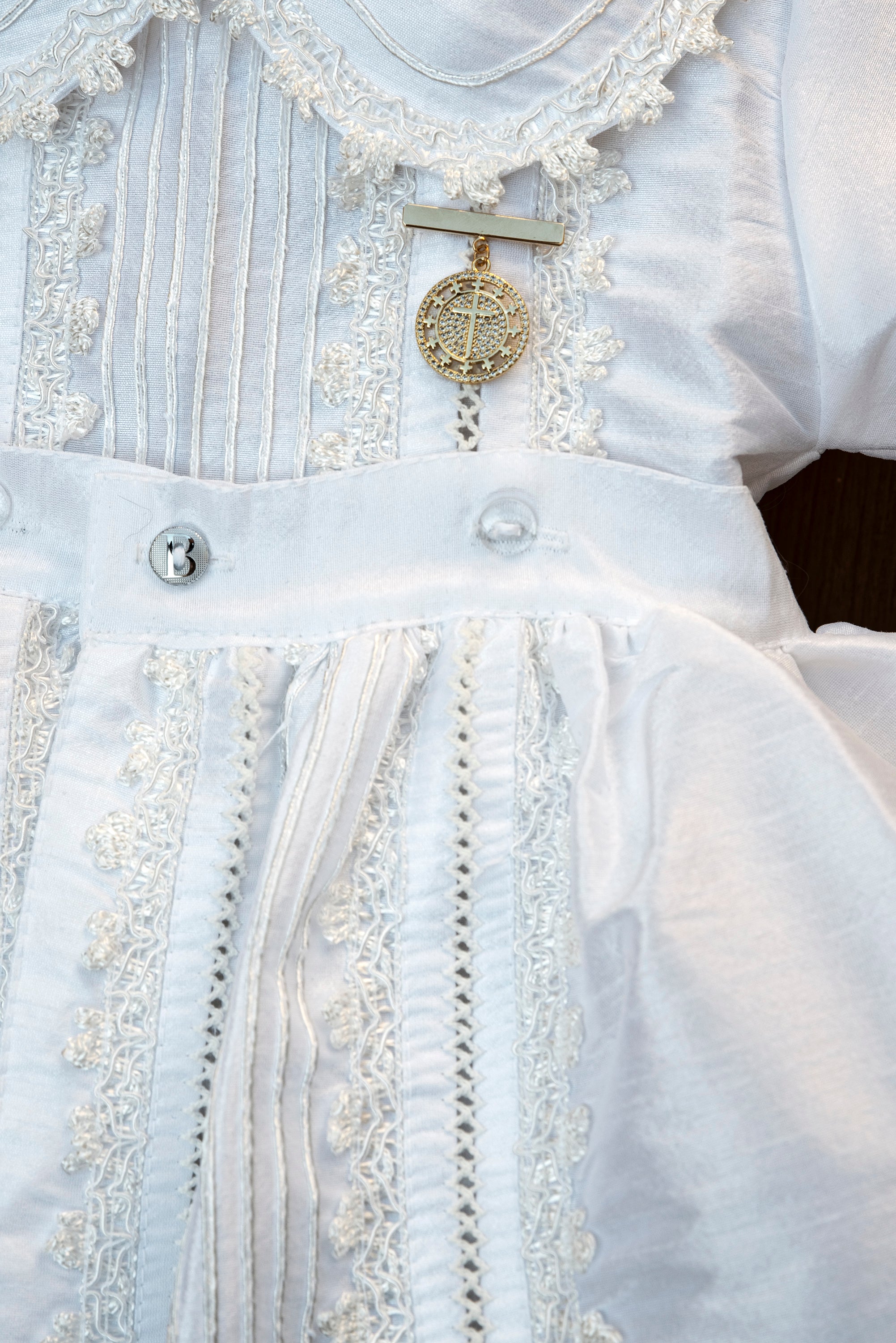 Christening Outfit B009 + Medal Pin