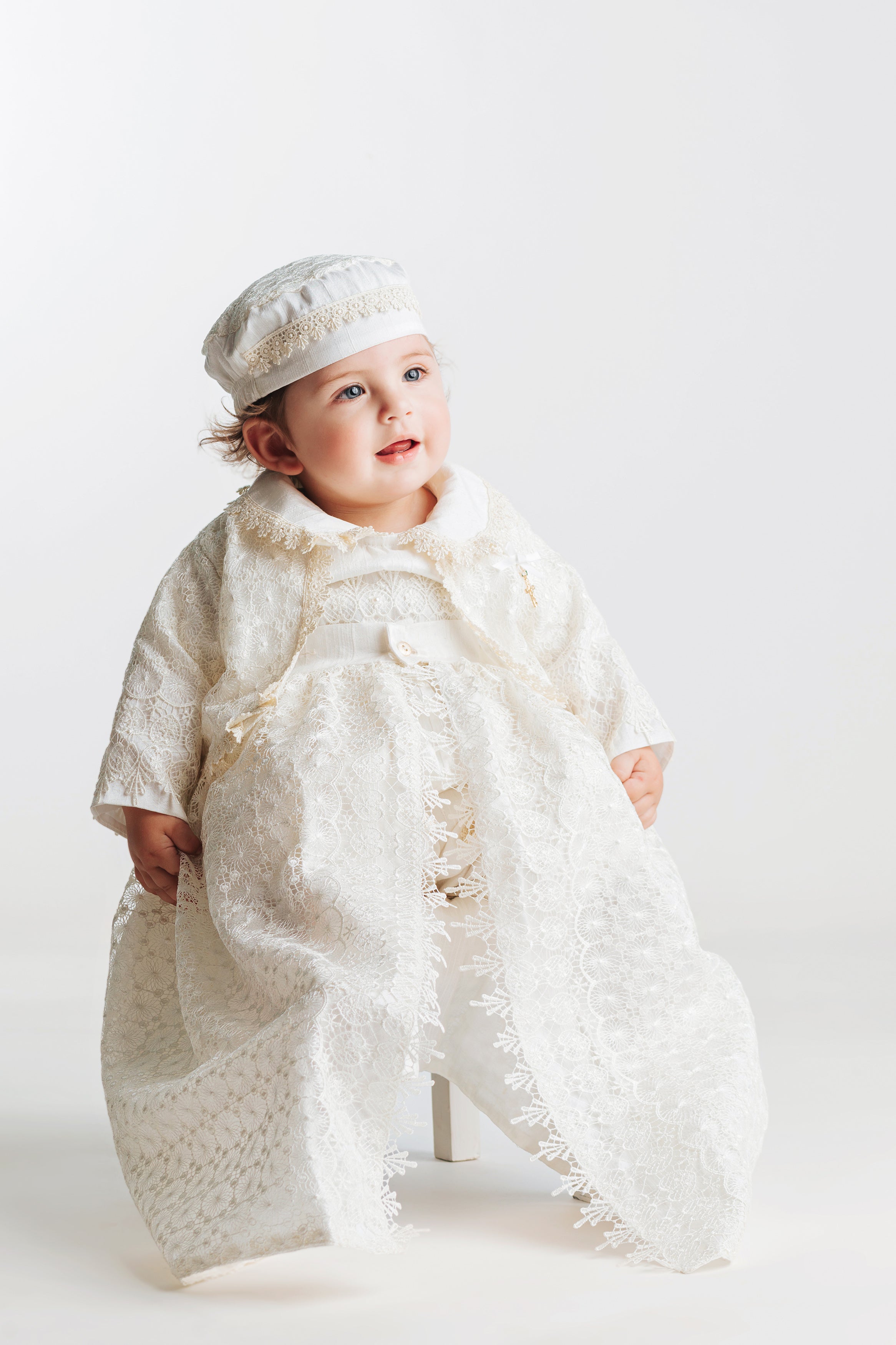 christening dress infant Christening Gown Baby Boy B033| Burbvus Prince Baptism Outfit for Boys 0-6 Months / Beige