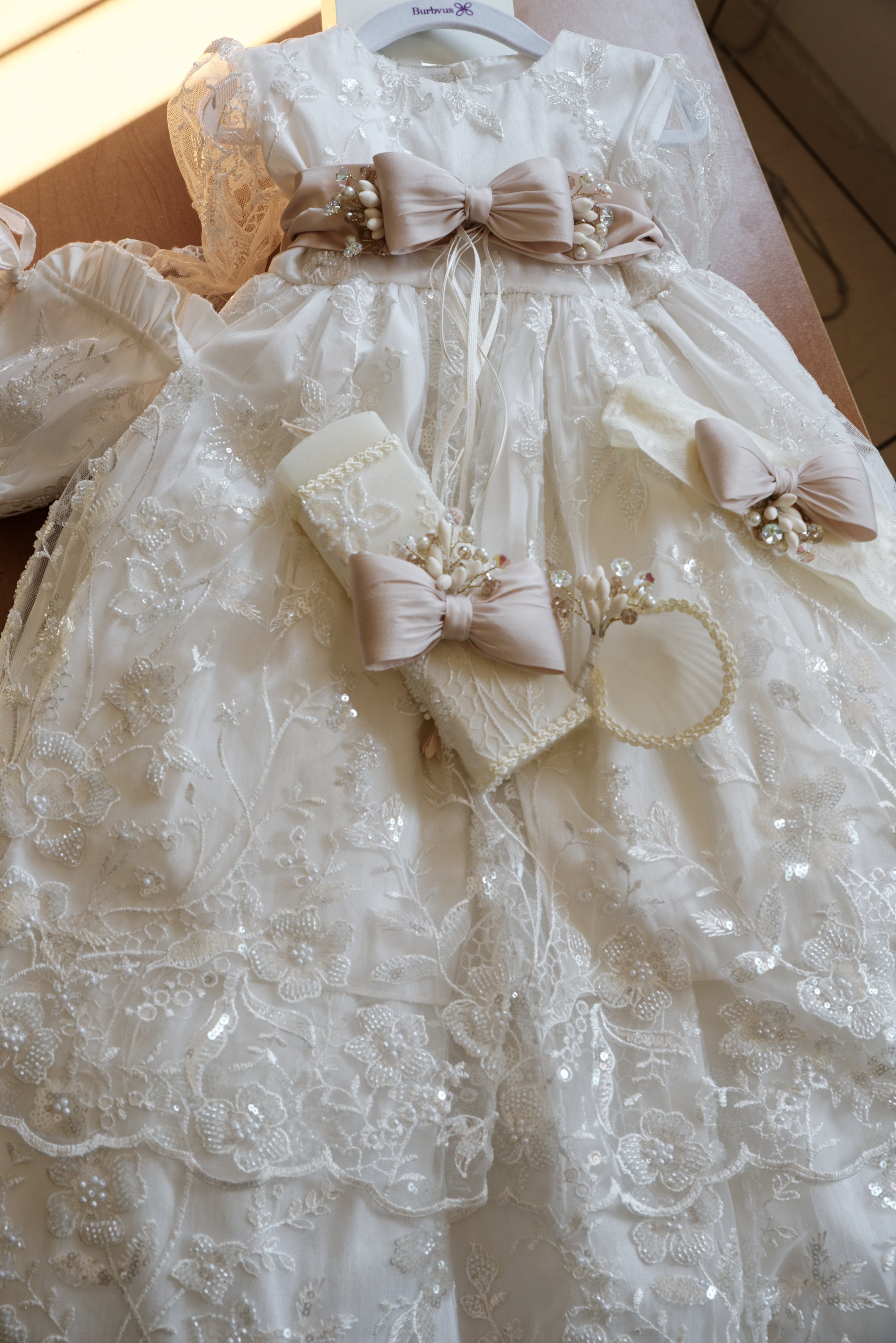 Christening Dress G044 + Matching Candle Set