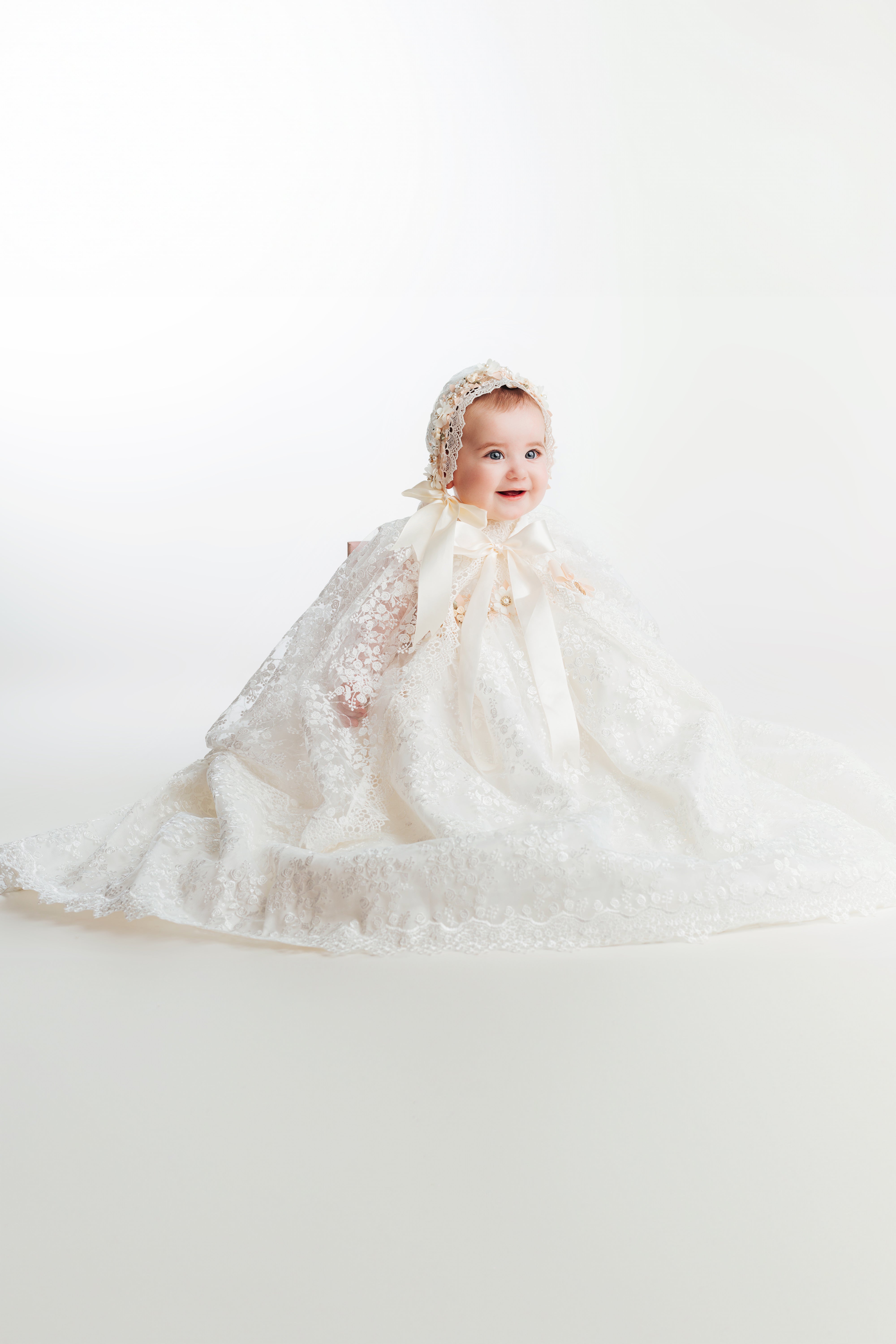 Vintage Baptism outfit for baby girls G043 Burbvus