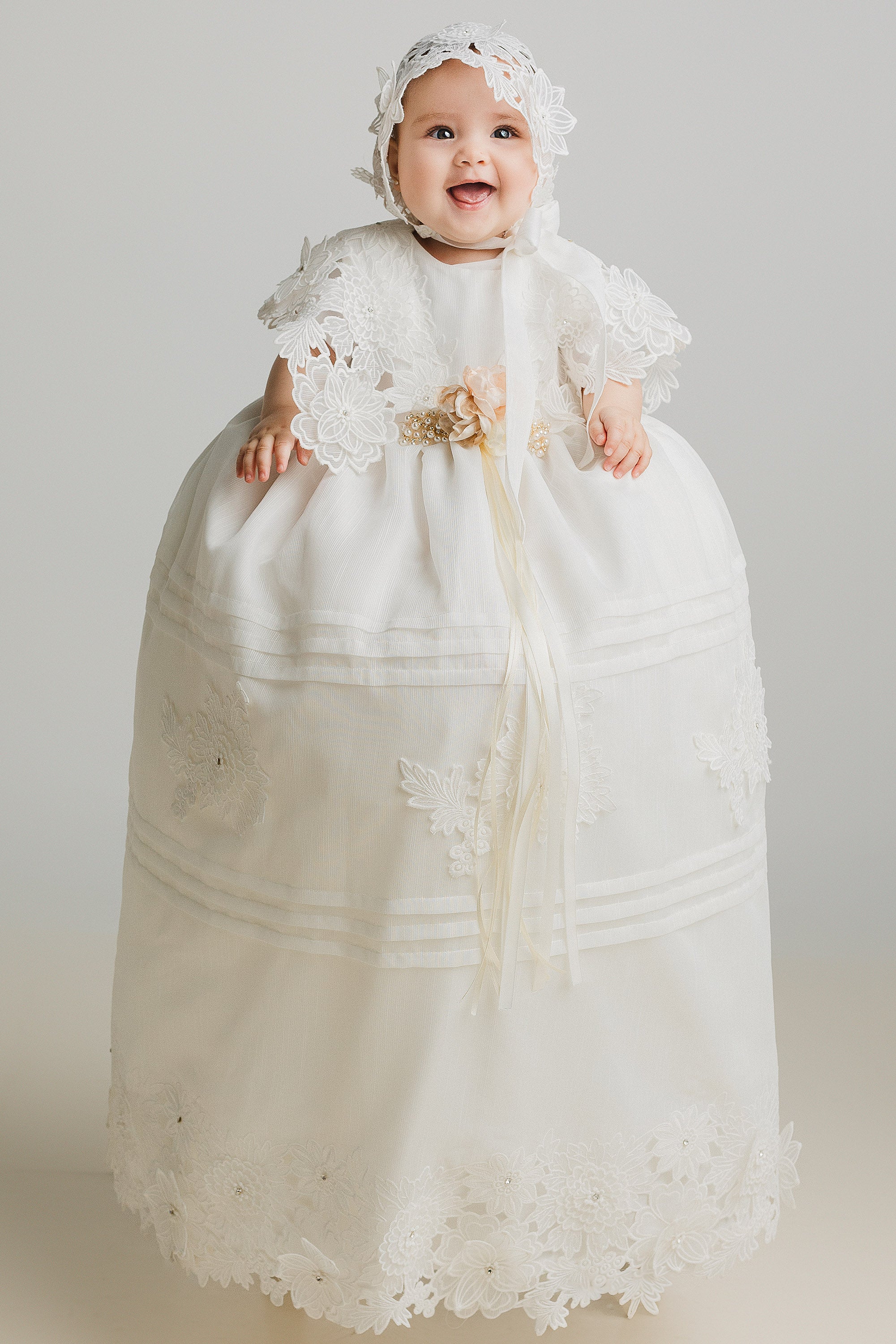 Christening Dress G051 0-6 Months / Off-White Christening Dress G051 0-6 Months / Off-White