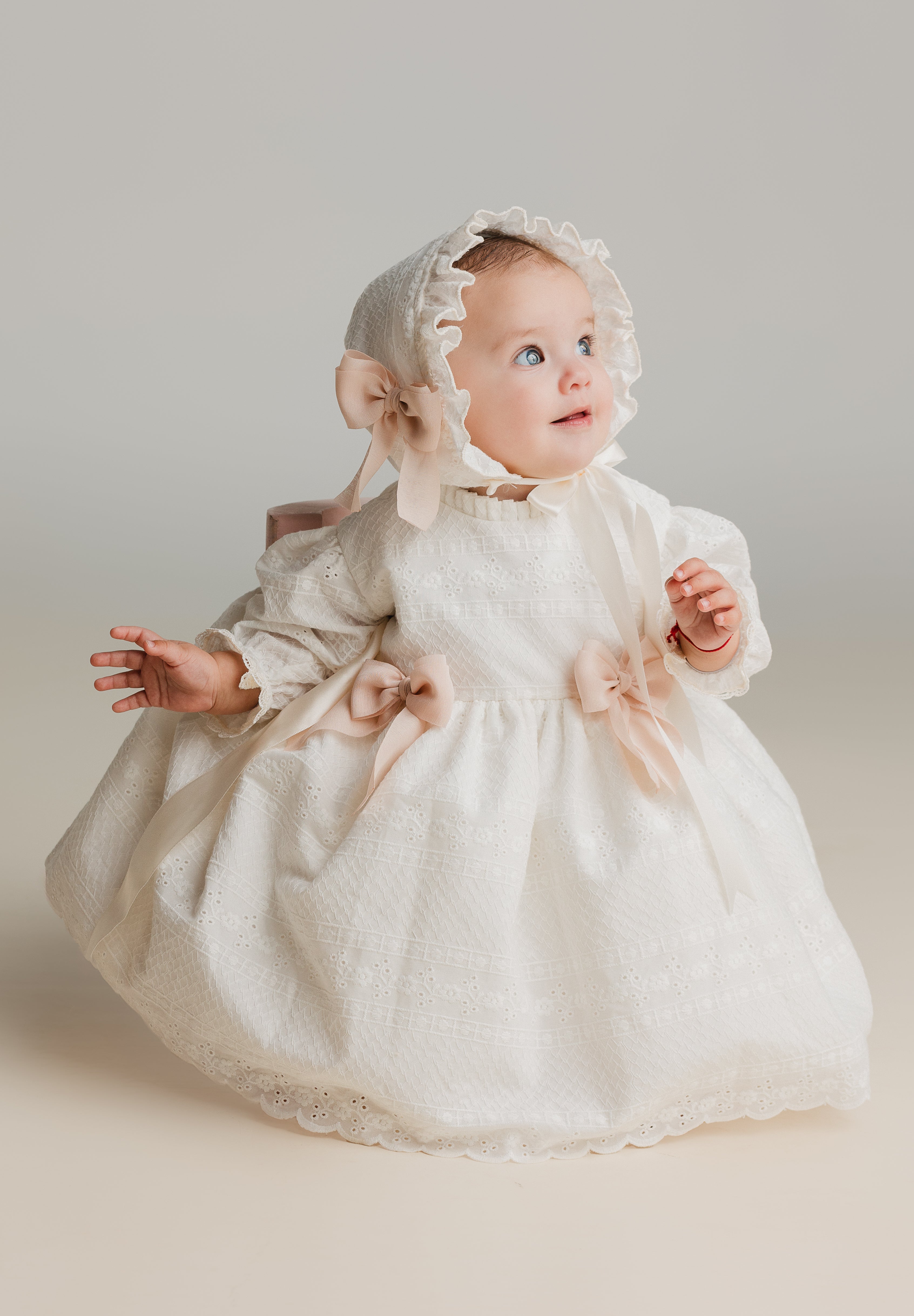 Baby Girl Dress G053 | Burbvus Lace dress, handmade, Flowers Dress 0-6 Months / Ivory Baby Girl Dress G053 | Burbvus Lace dress, handmade, Flowers Dress 0-6 Months / Ivory