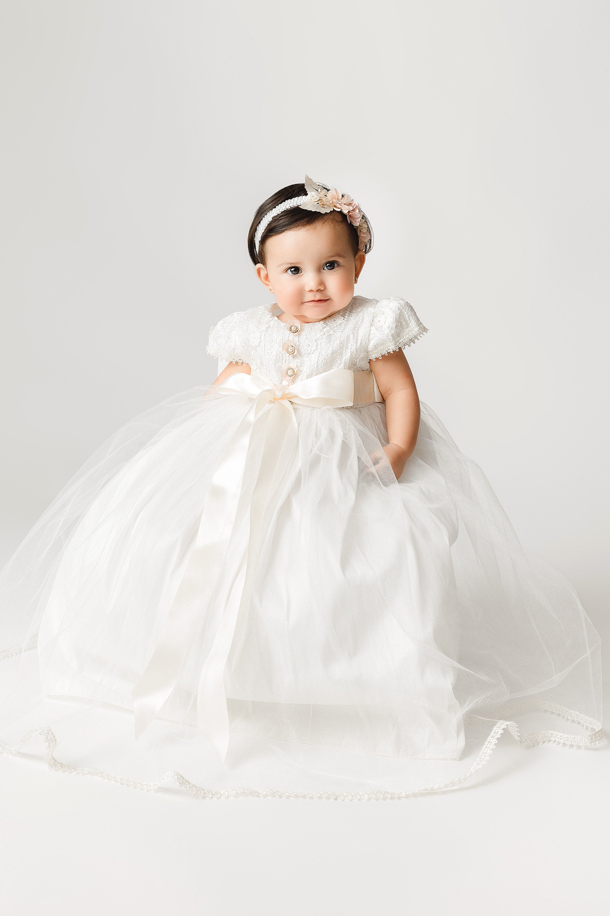 Baby Girl Dress G063 | Burbvus Lace dress, handmade, Dedication Dress 6-12 Months / Ivory Baby Girl Dress G063 | Burbvus Lace dress, handmade, Dedication Dress 6-12 Months / Ivory