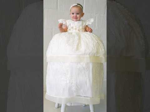 Load video: Christening Dress G033 + Matching Candle Set