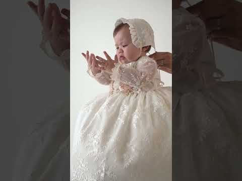 Load video: Baby Girl Dress G042 & Matching Candle