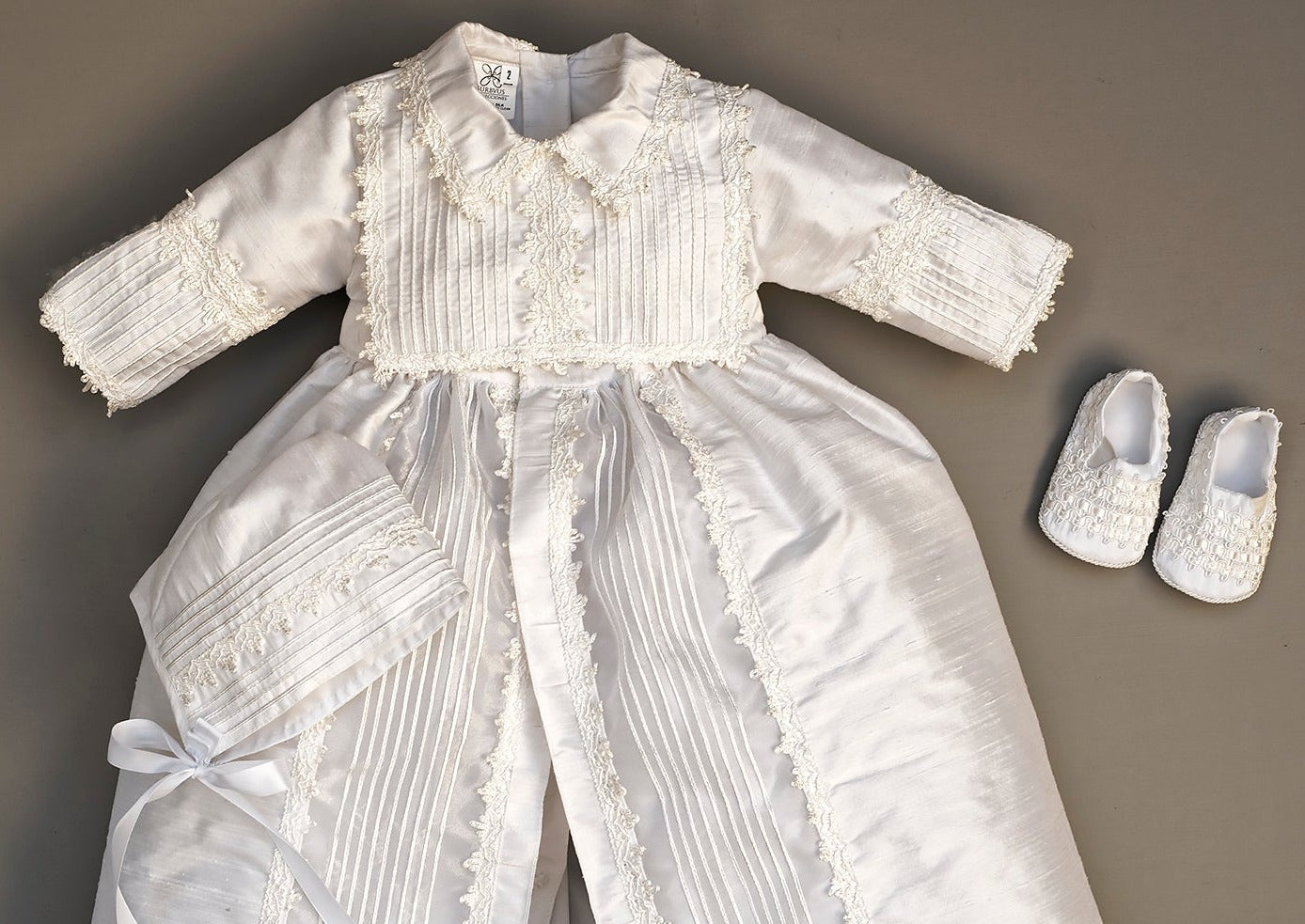 Christening Gown B002 White Color Handmade Burbvus