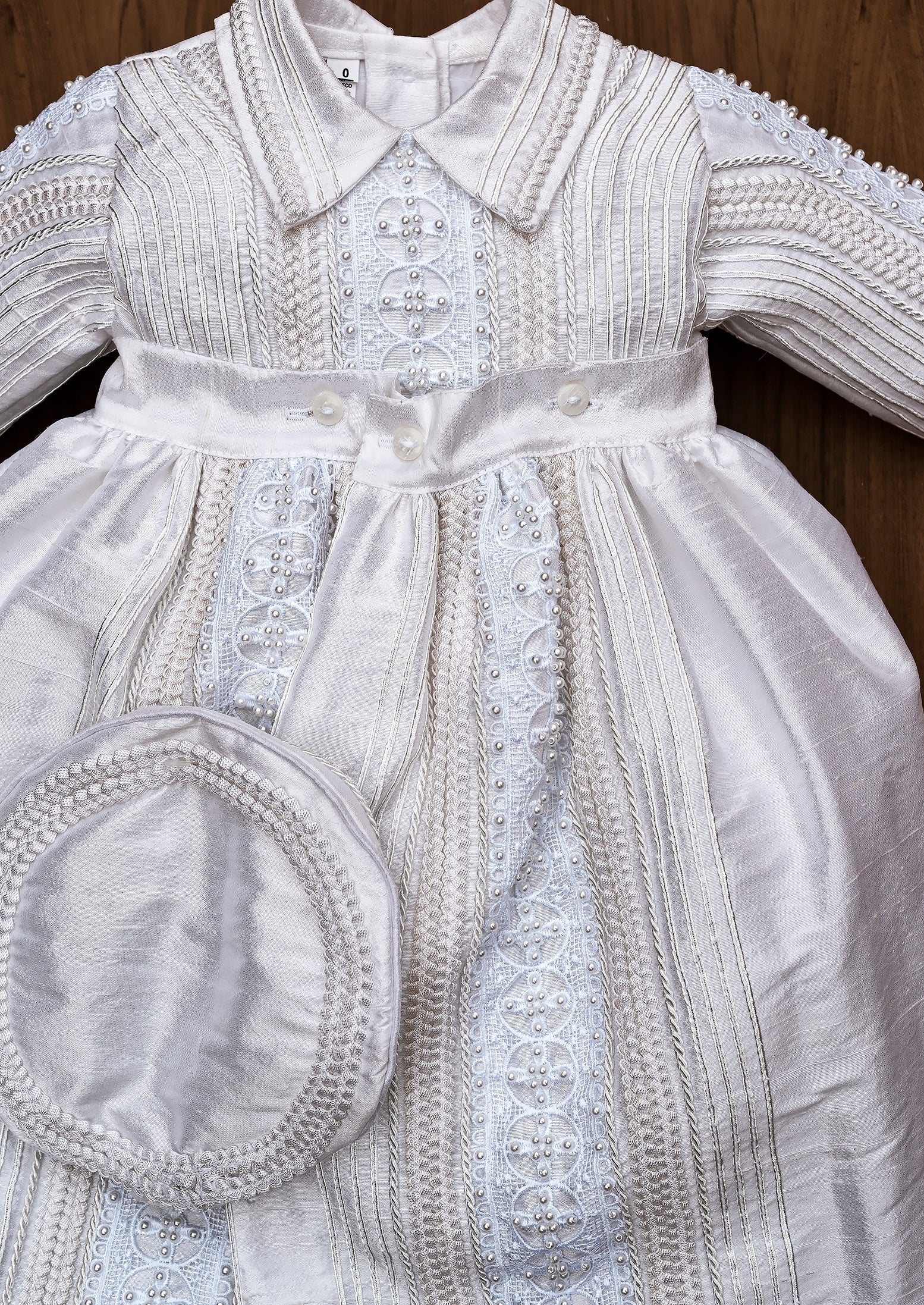 Christening Gown B017 Burbvus. Detachable, the Gown can be easily unbuttoned