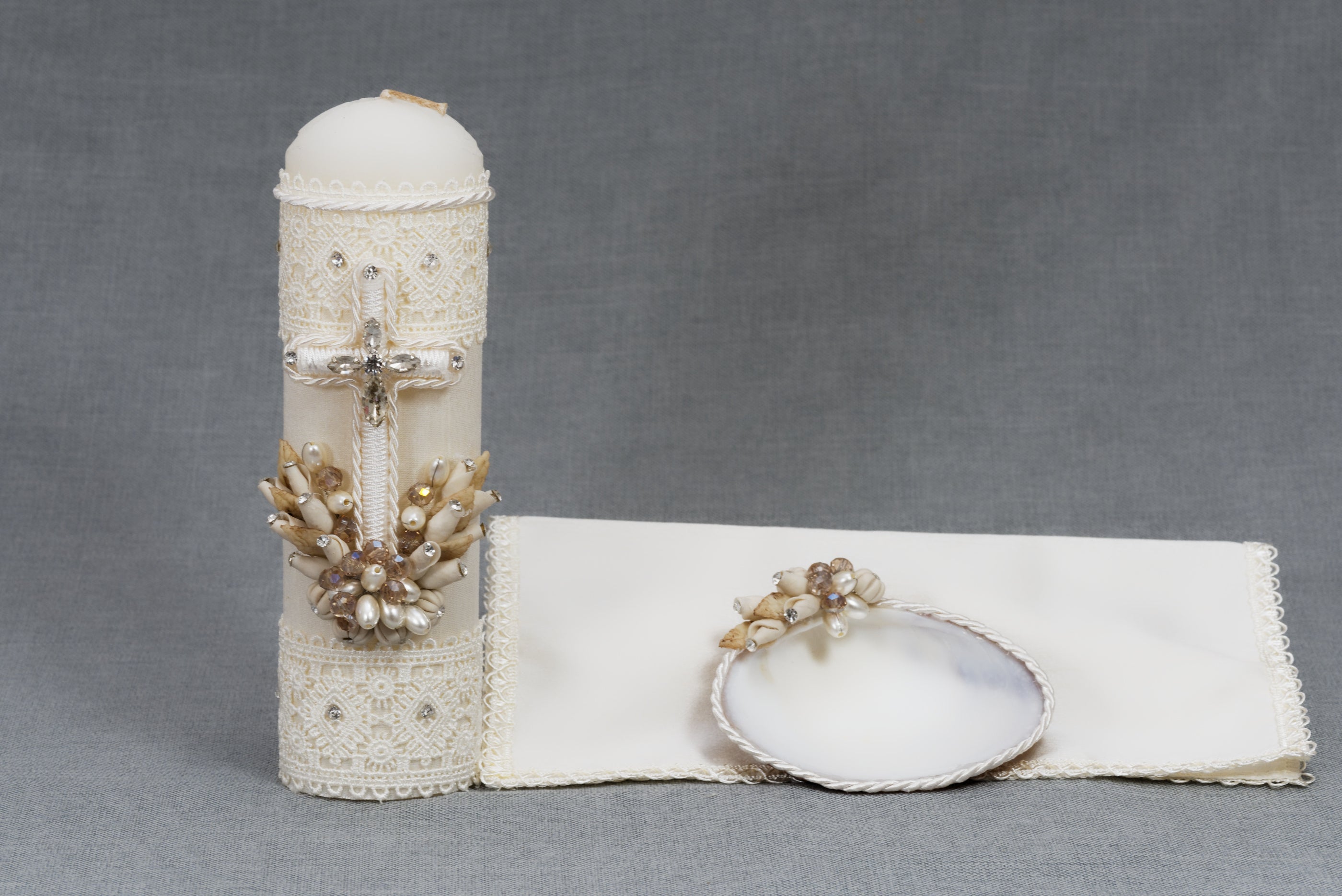 Handmade candle set 25 baptism candle burbvus christening gowns