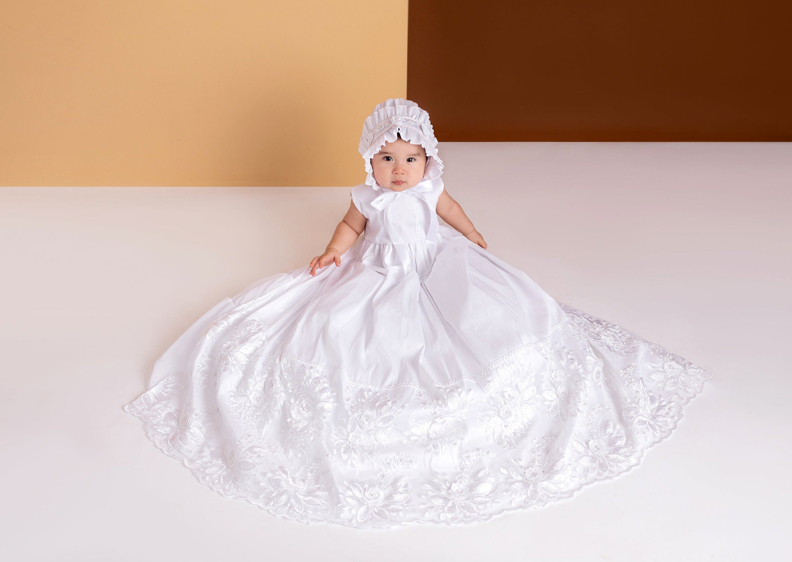baptism dress detachable extra long G027 Burbvus