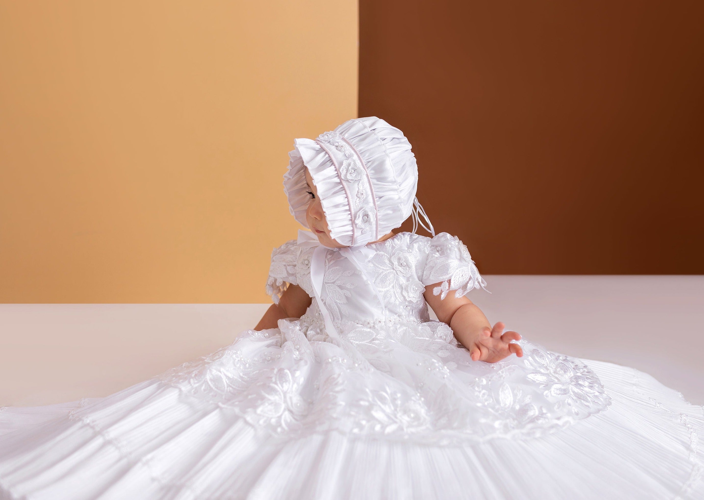 Christenin gown with atching bonnet