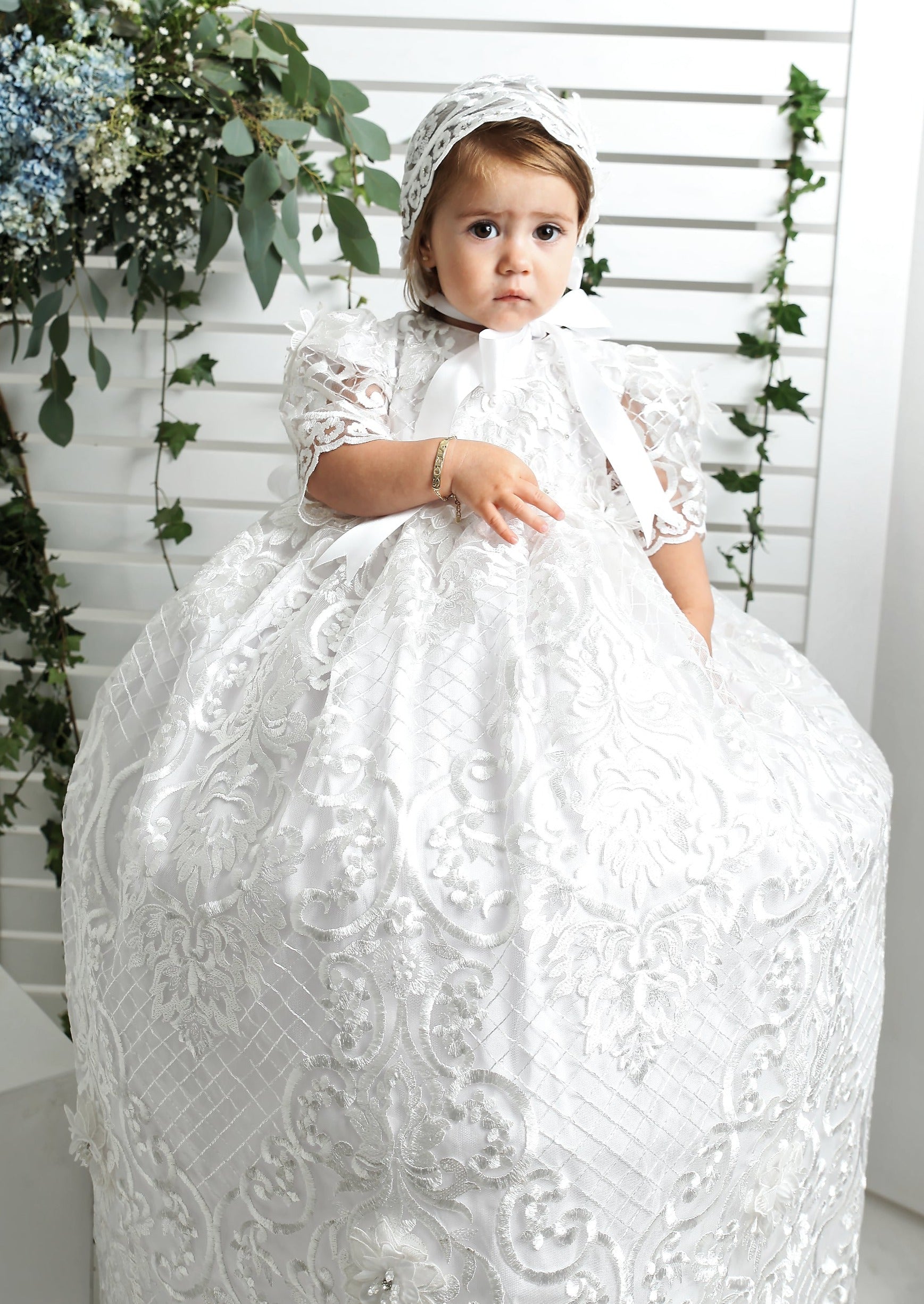 chinese dress ladies Christening Dress G025 0-6 Months / White