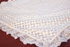Close up handmade Embroidered white baby blanket