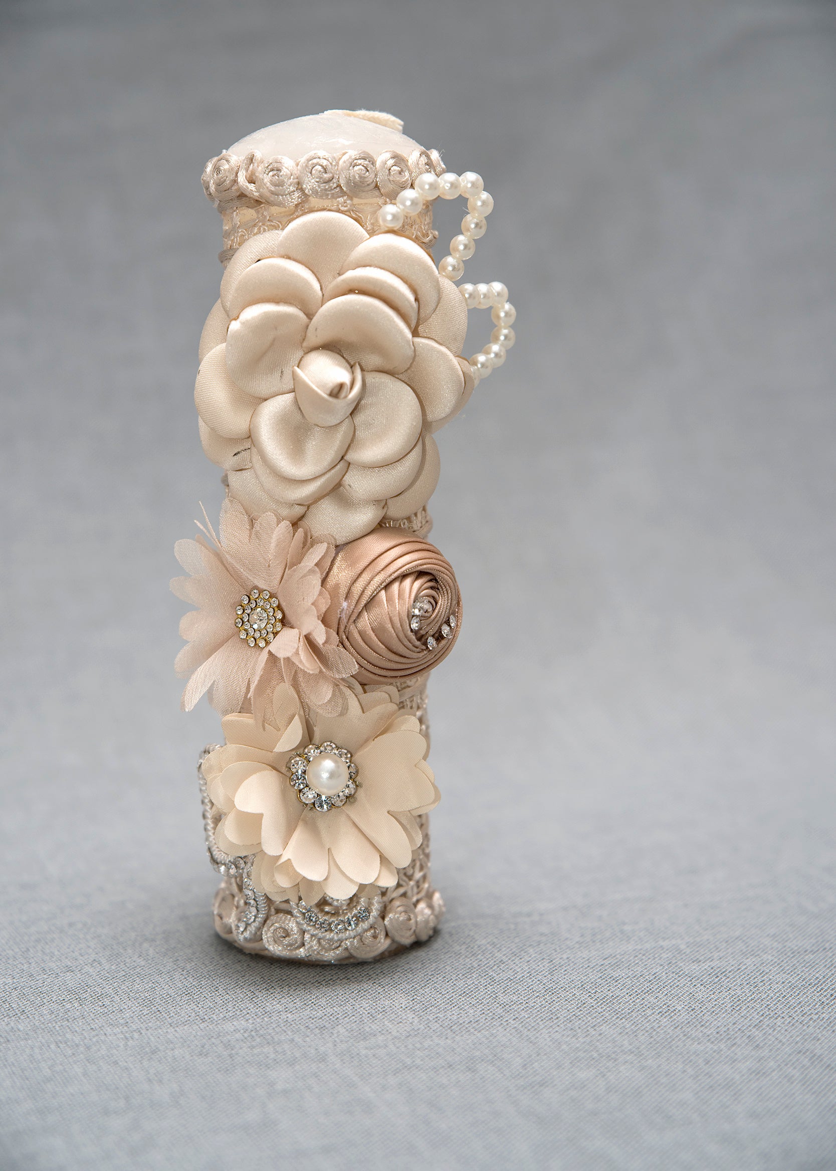 Handmade Candle for Baptism decorated by hand