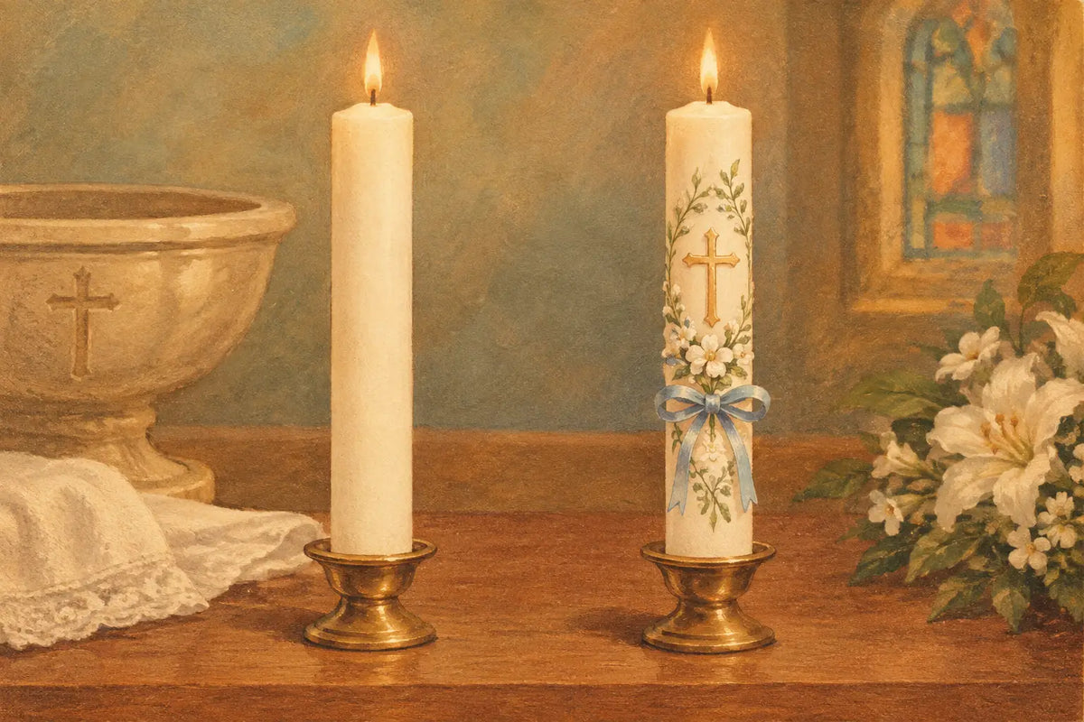 Personalized Versus Plain Baptism Candles