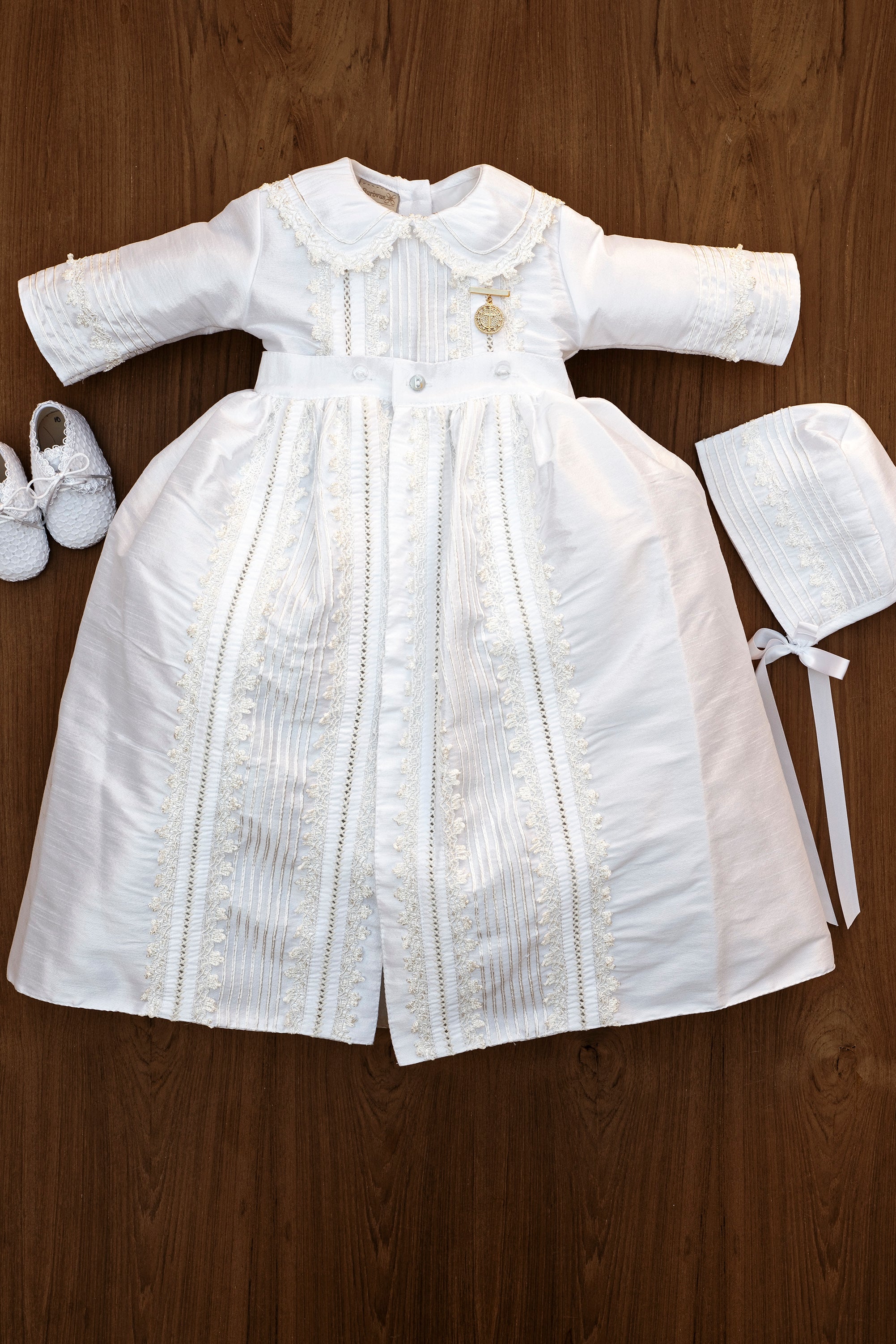 Christening Outfit B009 + Medal Pin