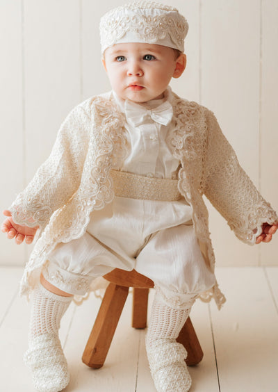 SIlk Christening Gown Boys Burbvus B032