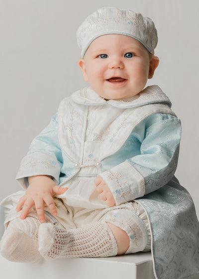 Boys christening outfit light blue prince B037