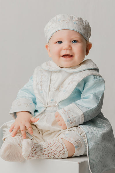 Boys christening outfit light blue prince B037