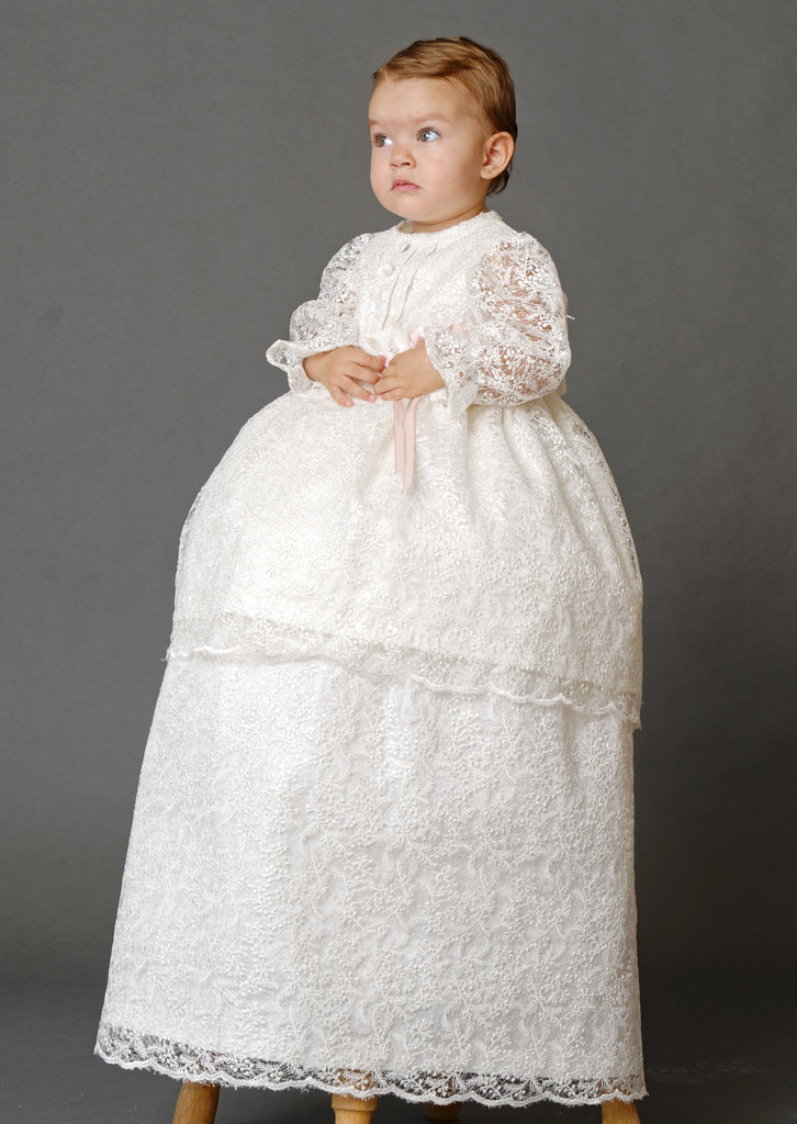 Christening Gown G041 Vintage Style lace baptism outfit for baby girls G041 Burbvus