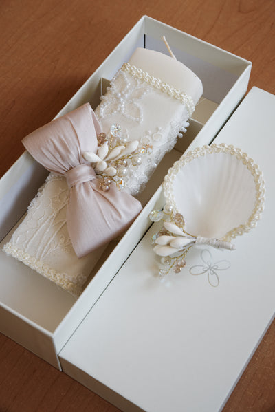 hadnmade candle set baptism gift Burbvus 044