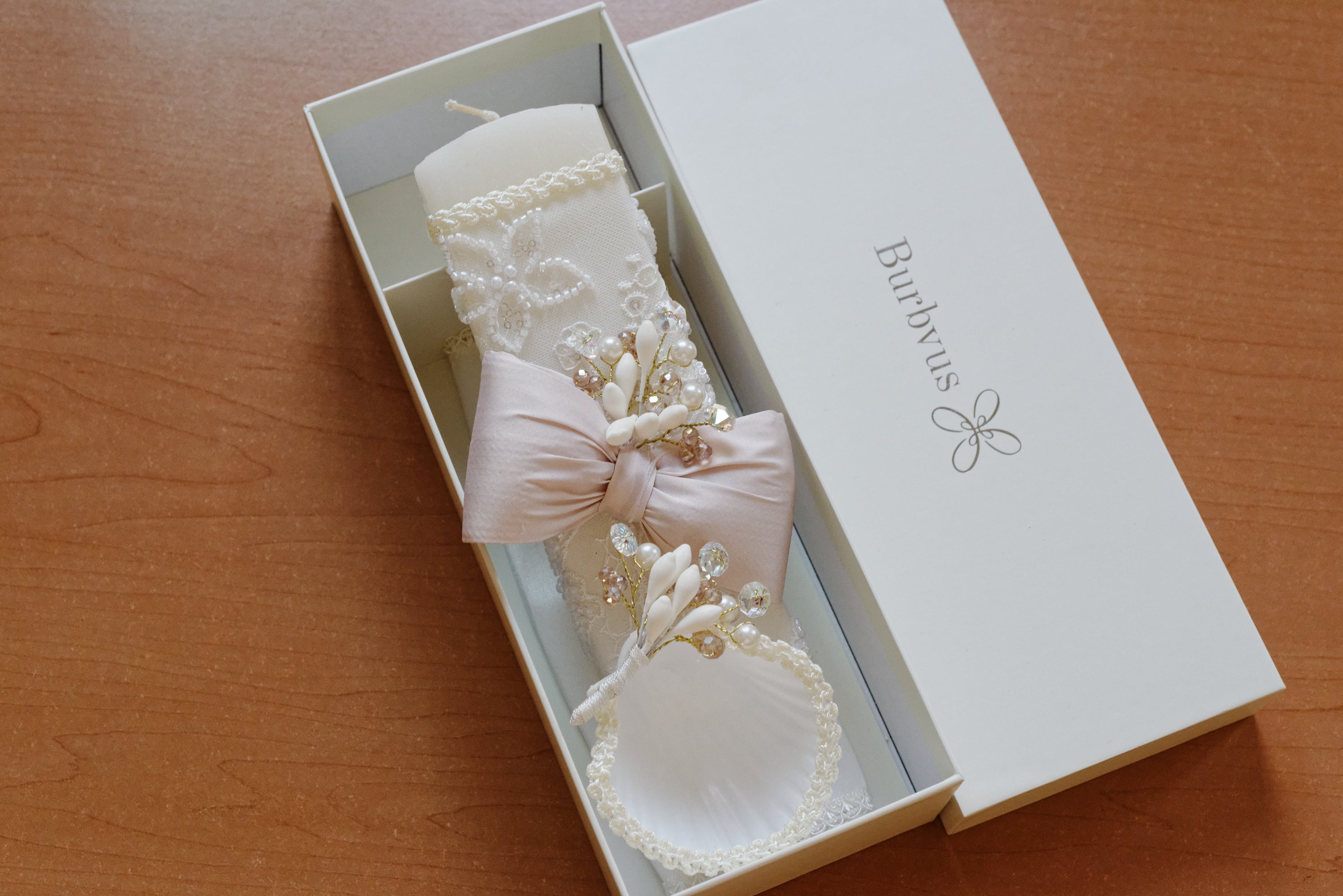 Lovely Baptism Candle Burbvus G044