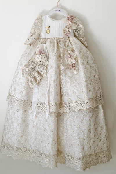 Christening Dress G049 + Gold Plated Medal