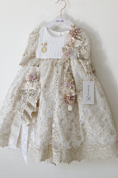 Christening Dress G049 + Gold Plated Medal