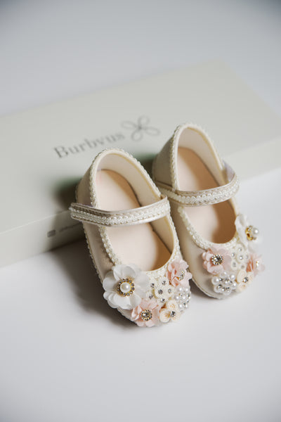 Shoes For Baby Girl G033, Baptism Shoes, Handmade 