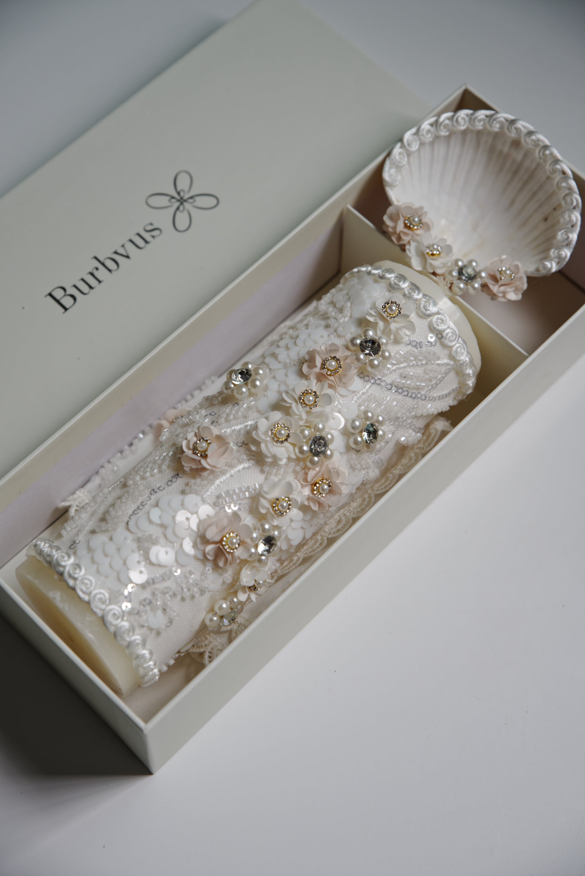 Christening Burbvus Candle Ivory 