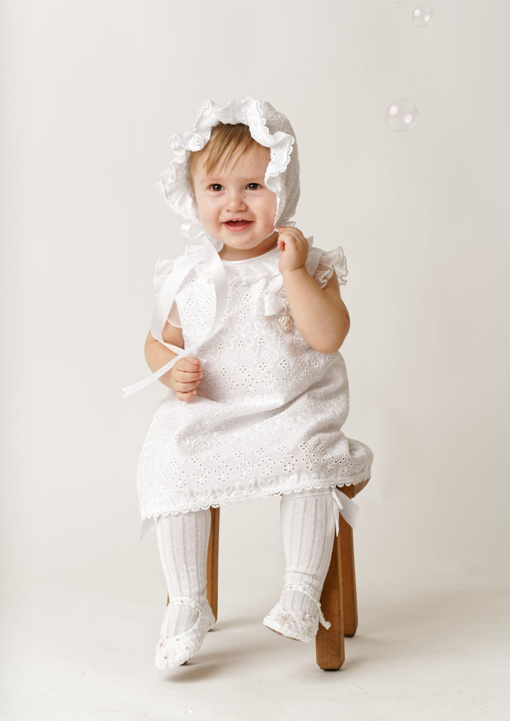 white baby girl baptism dress Burbvus G038