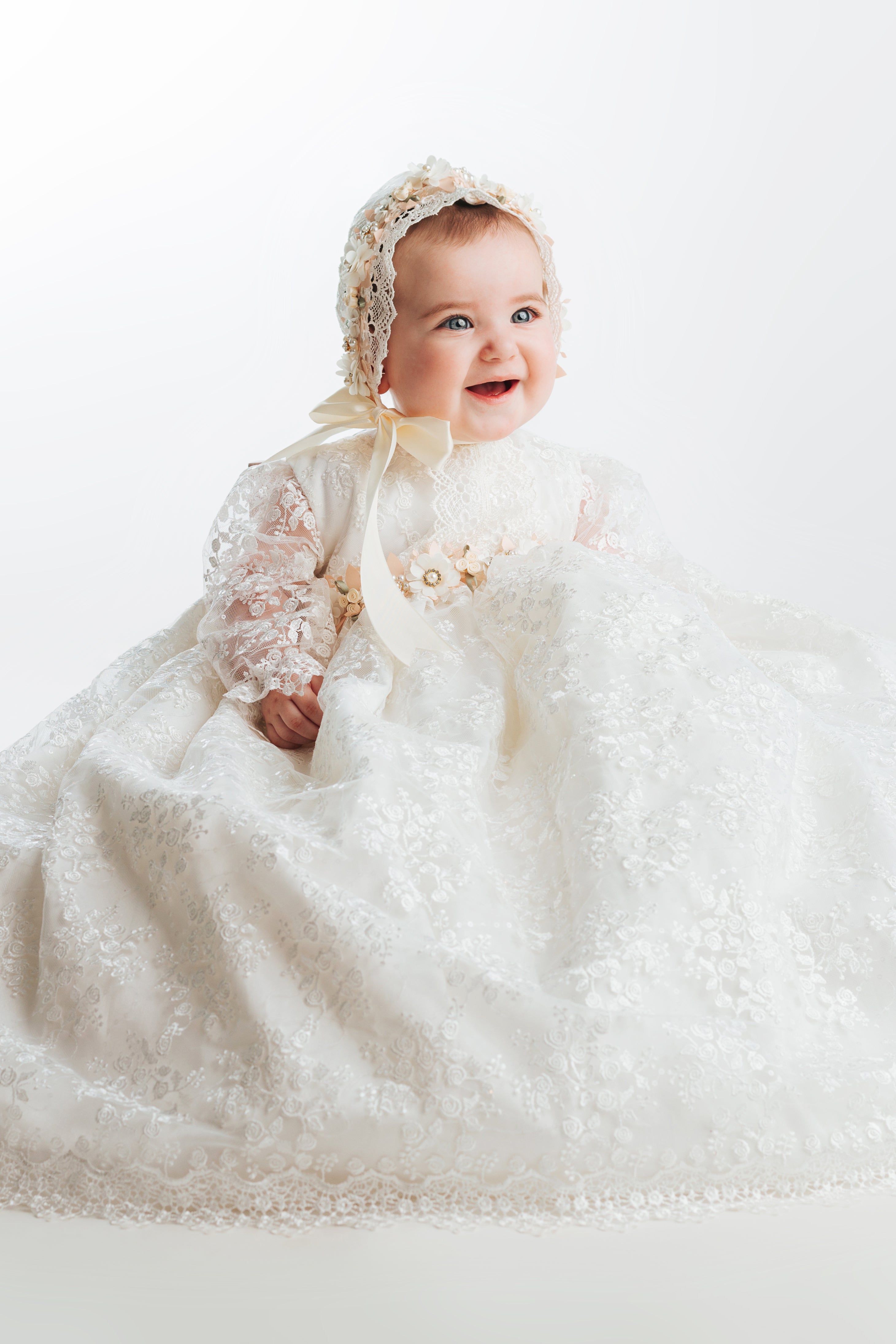 Baptism Dress Ivory Classical style Burbvus G043