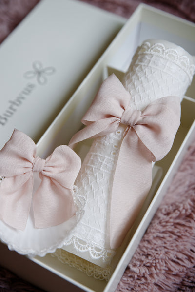 Candle set handmade, available in ivory