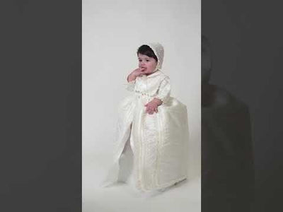 handmade christening gown Burbvus B001 baptism outfit