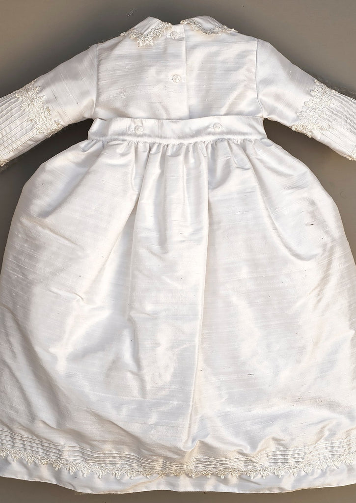 Christening Gown B002 Handmade Burbvus, Color White back part
