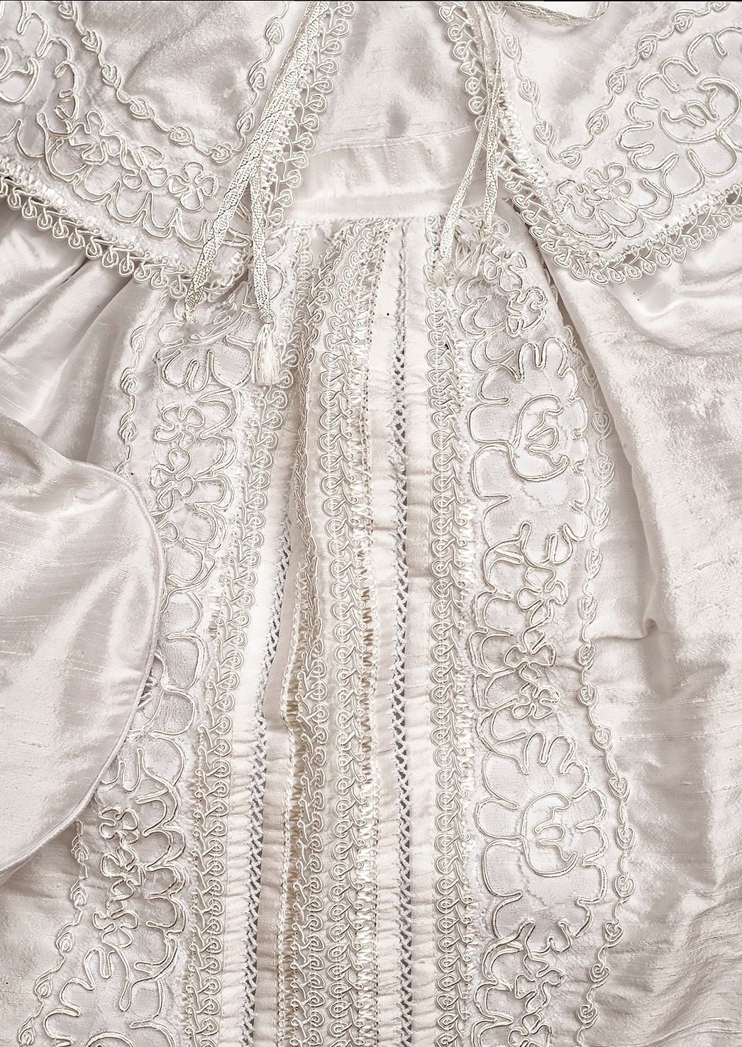 Christening Outfit B008, Handmade skirt and cape details