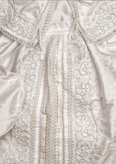 Christening Outfit B008, Handmade skirt and cape details