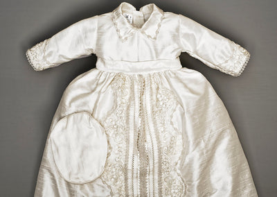 Front details from our Christening gown B008 with the skirt and hat