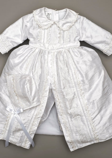 Christening Outfit B009 Handmade Burbvus White color