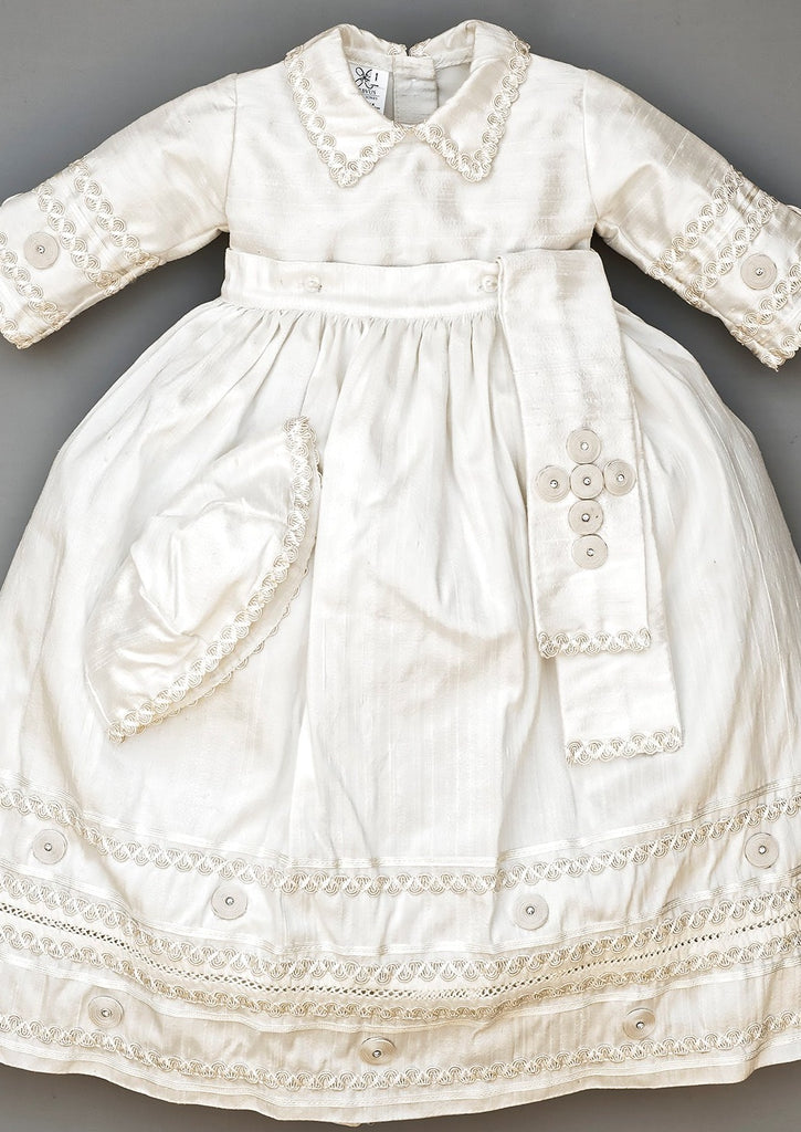 Pope Style Baptism Outfit B011, Handmade details
