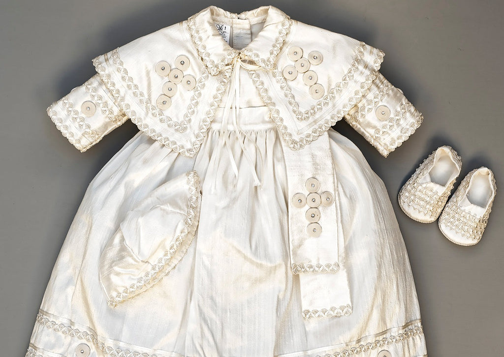 Nan & Jan Girls' Christening Gown with Embroidered Bodice – Sara's  Children's Boutique