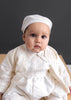 handmade baptism or dedication outfit with beret Burbvus B021