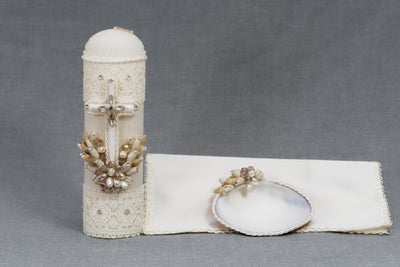 Handmade candle set 25 baptism candle burbvus christening gowns