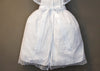 Reverse handmade view of our G005 Christening Dress white color