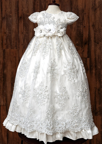 Baptism Dress G009 Burbvus.  hand embroidery