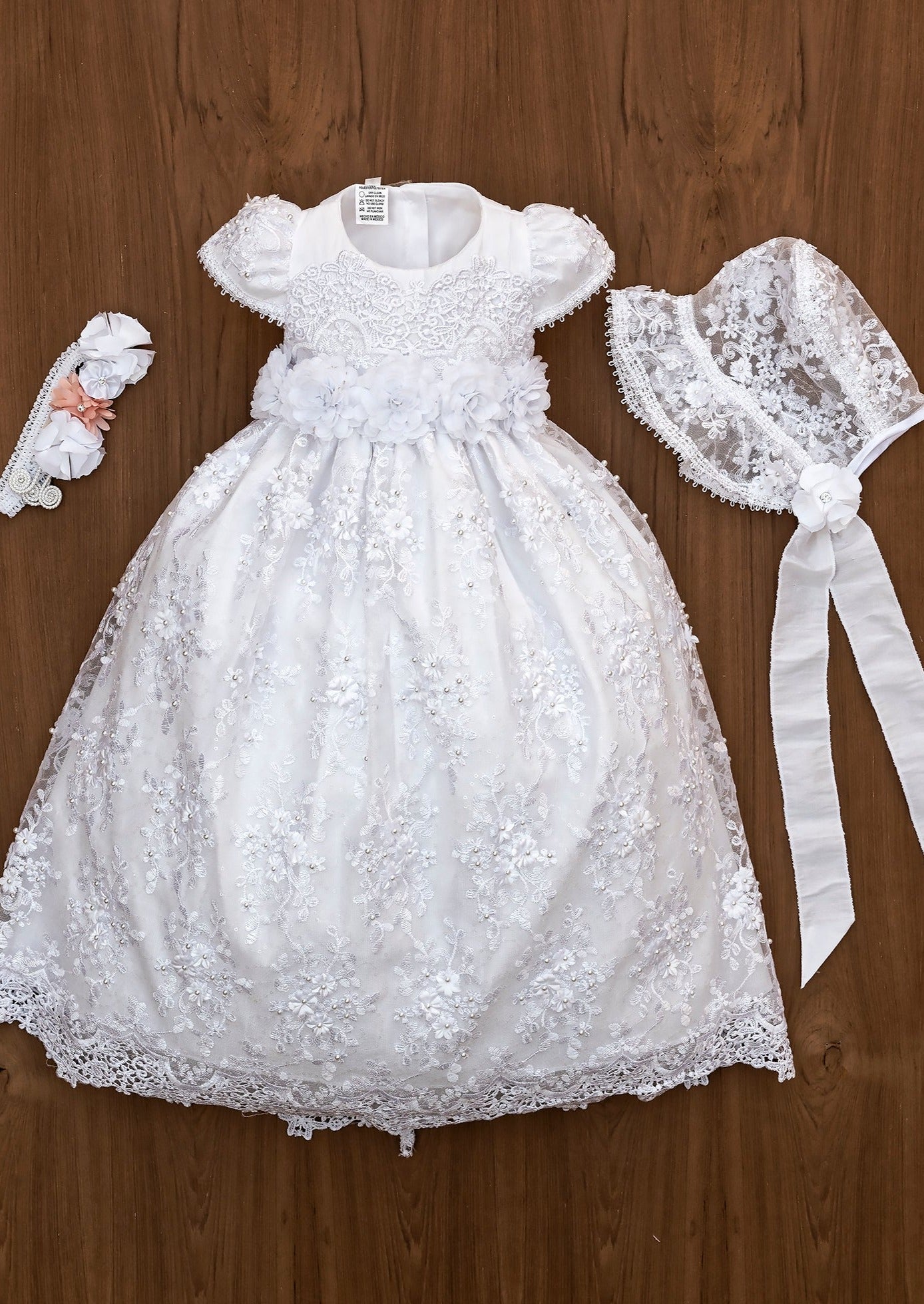 white lace dress baby girls baptism crhistening