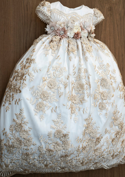 Empire-line silk mikado christening dress with short sleeves in White for  Men | Dolce&Gabbana®