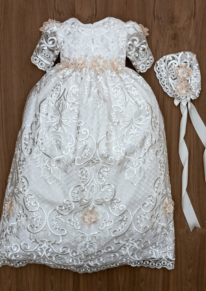Elegant full-length Christening gown Burbvus G025