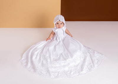 baptism dress detachable extra long G027 Burbvus