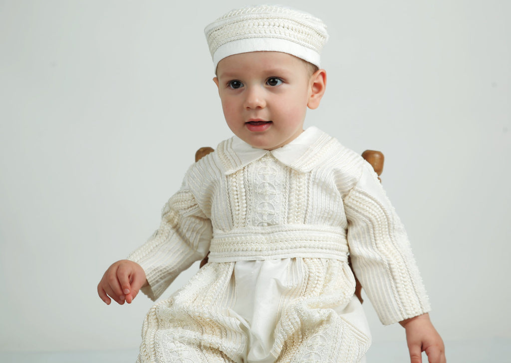baby boy christening outfit matching hat included